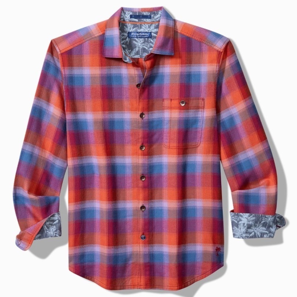 Tommy Bahama Men's Fireside Check Stretch Flannel Shirt Small